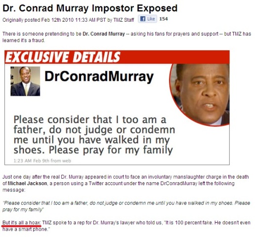 Conrad Murray imposter exposed